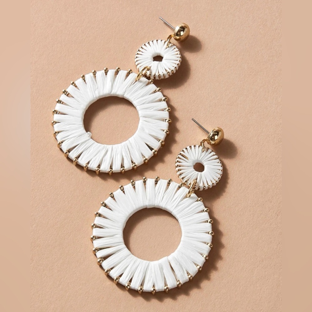 ❤️White Round Drop Earrings